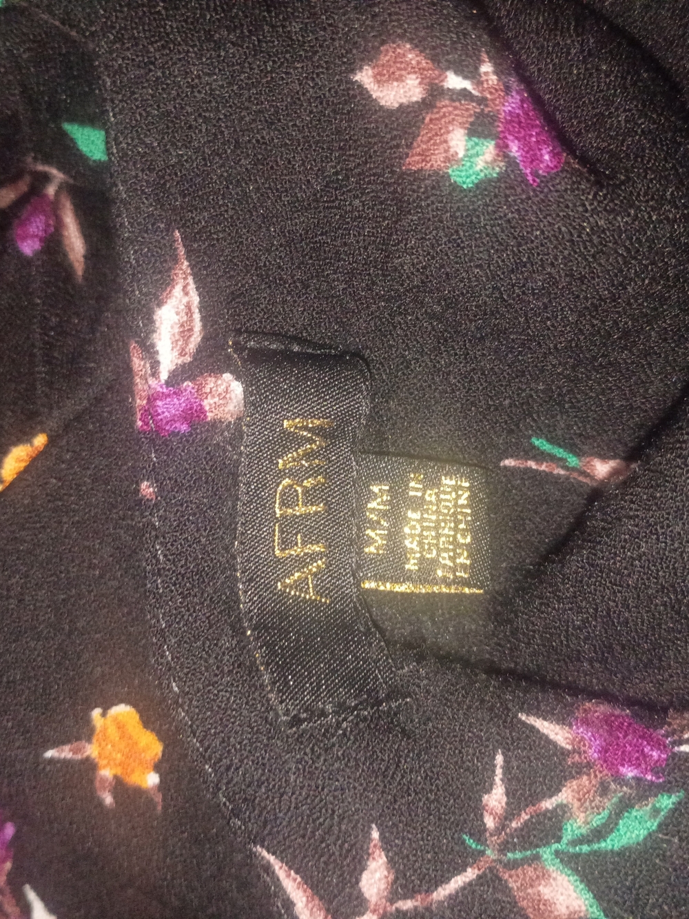 AFRM Black Floral Puff-Sleeve Mini Dress - Picture 7 of 9